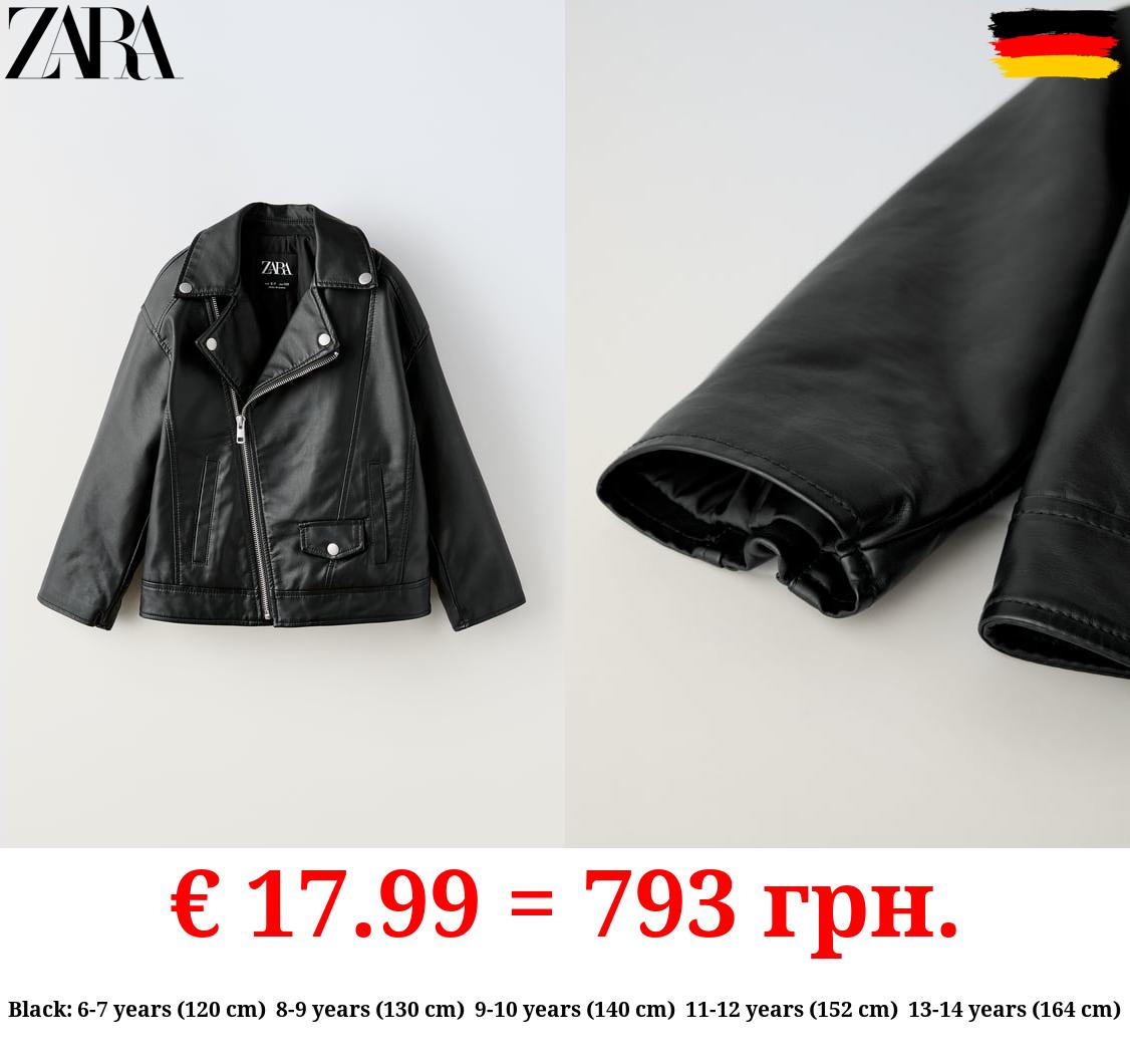 LEATHER EFFECT BIKER JACKET