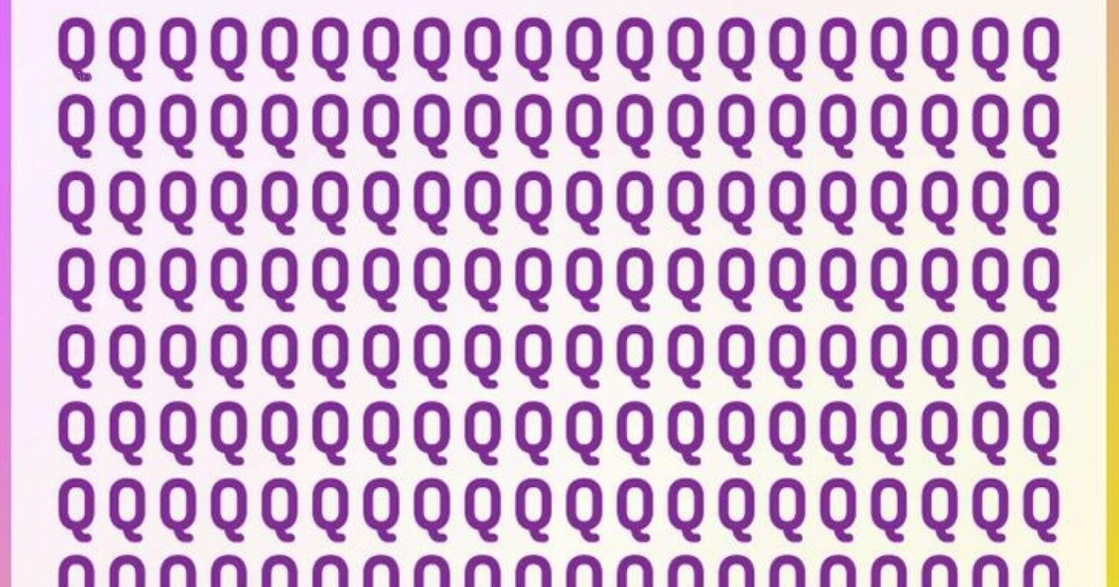 97% nem felelt meg a vizuális rejtvénynek: Keresés a „Q” betűk között elrejtett „O” betű kevesebb, mint 8 másodperc alatt