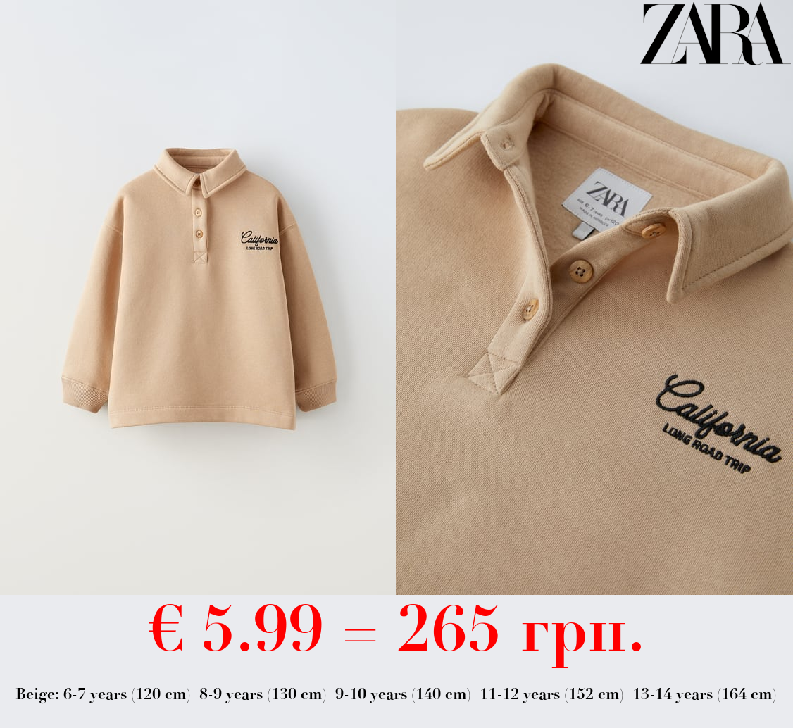 EMBROIDERED POLO SWEATSHIRT