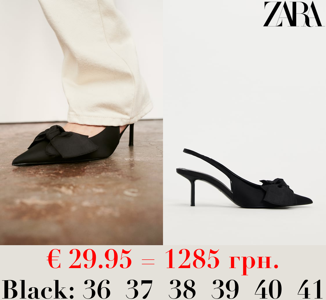 HIGH-HEEL SLINGBACK SHOES WITH BOW