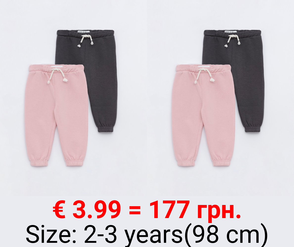 Pack of 2 basic plush trousers