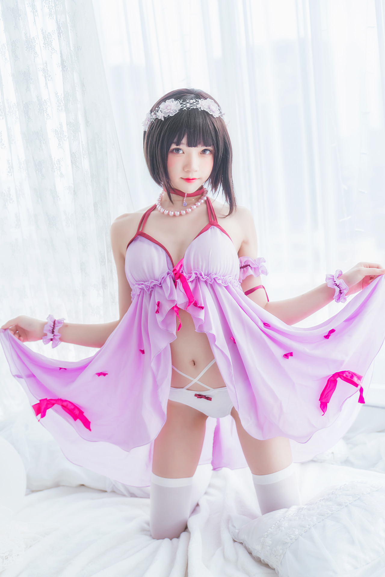[桜桃喵] 加藤惠 Megumi Kato 紫色小睡裙 18