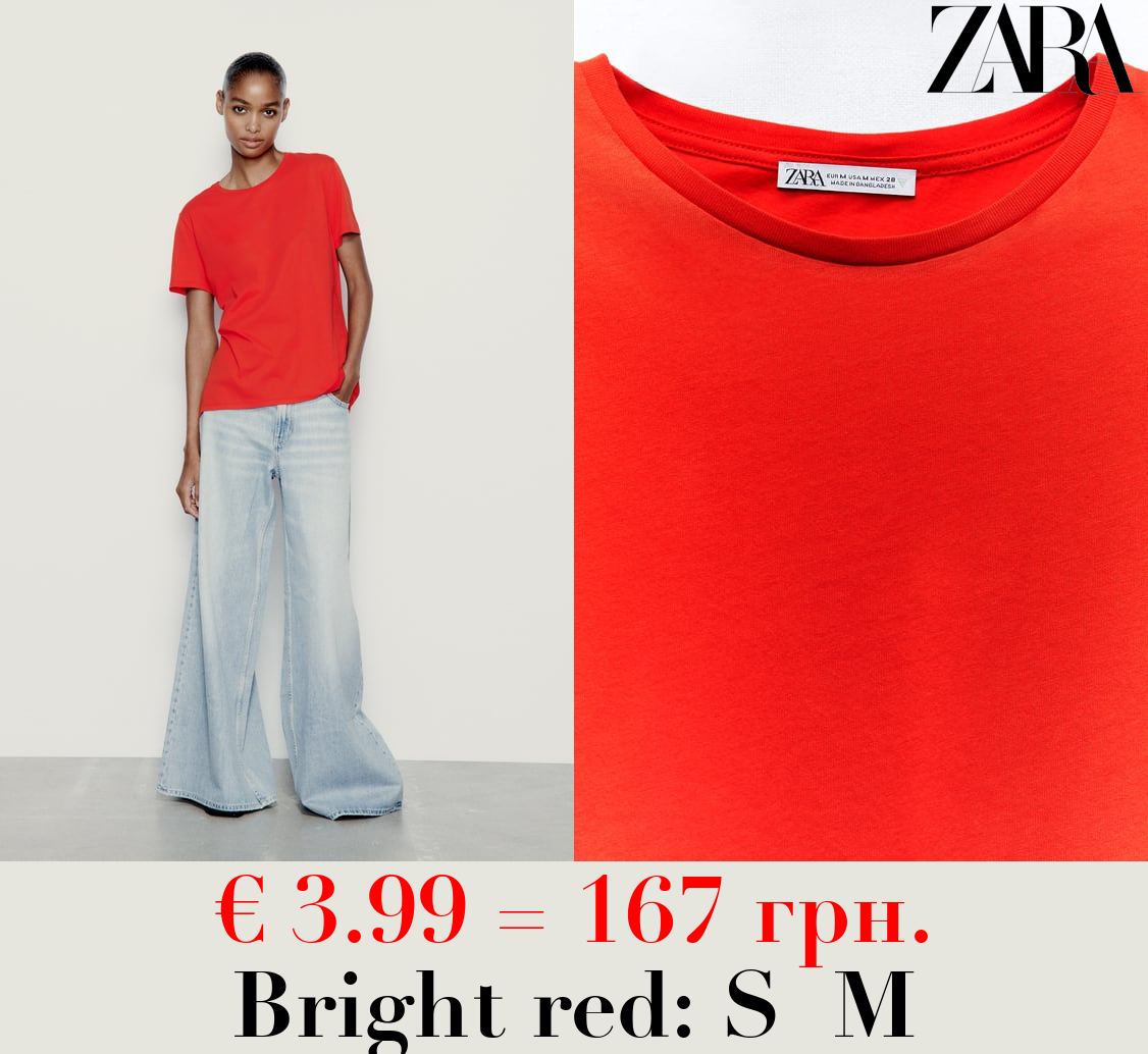 BASIC T-SHIRT WITH ASYMMETRIC HEM