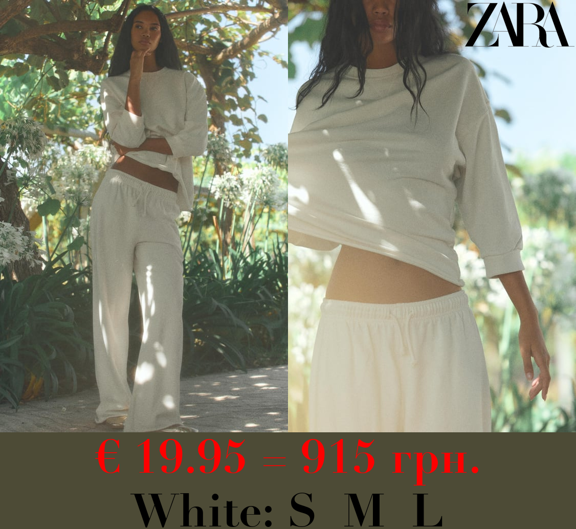 FADED-EFFECT PLUSH JOGGER TROUSERS