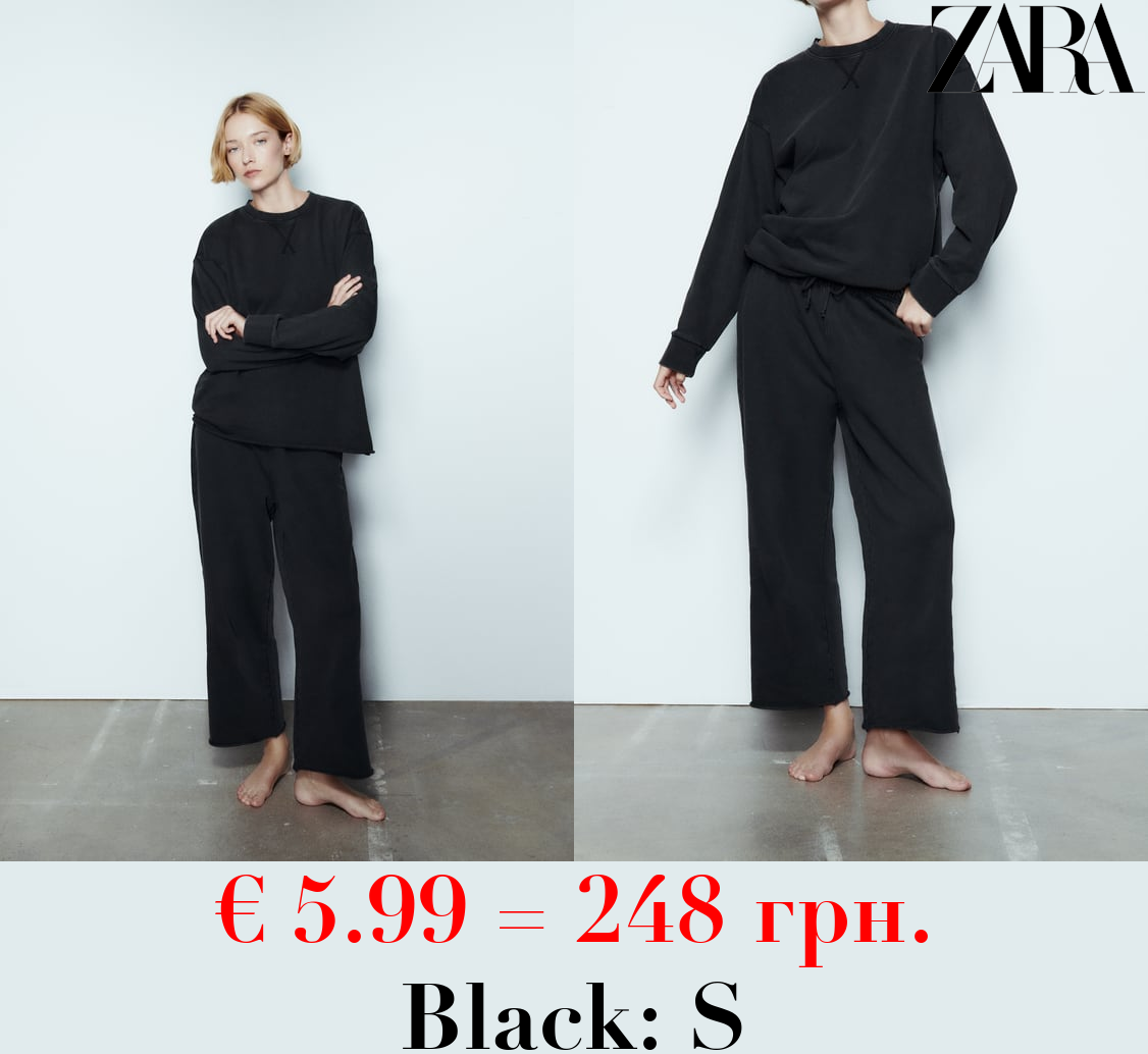 FADED-EFFECT PLUSH TROUSERS