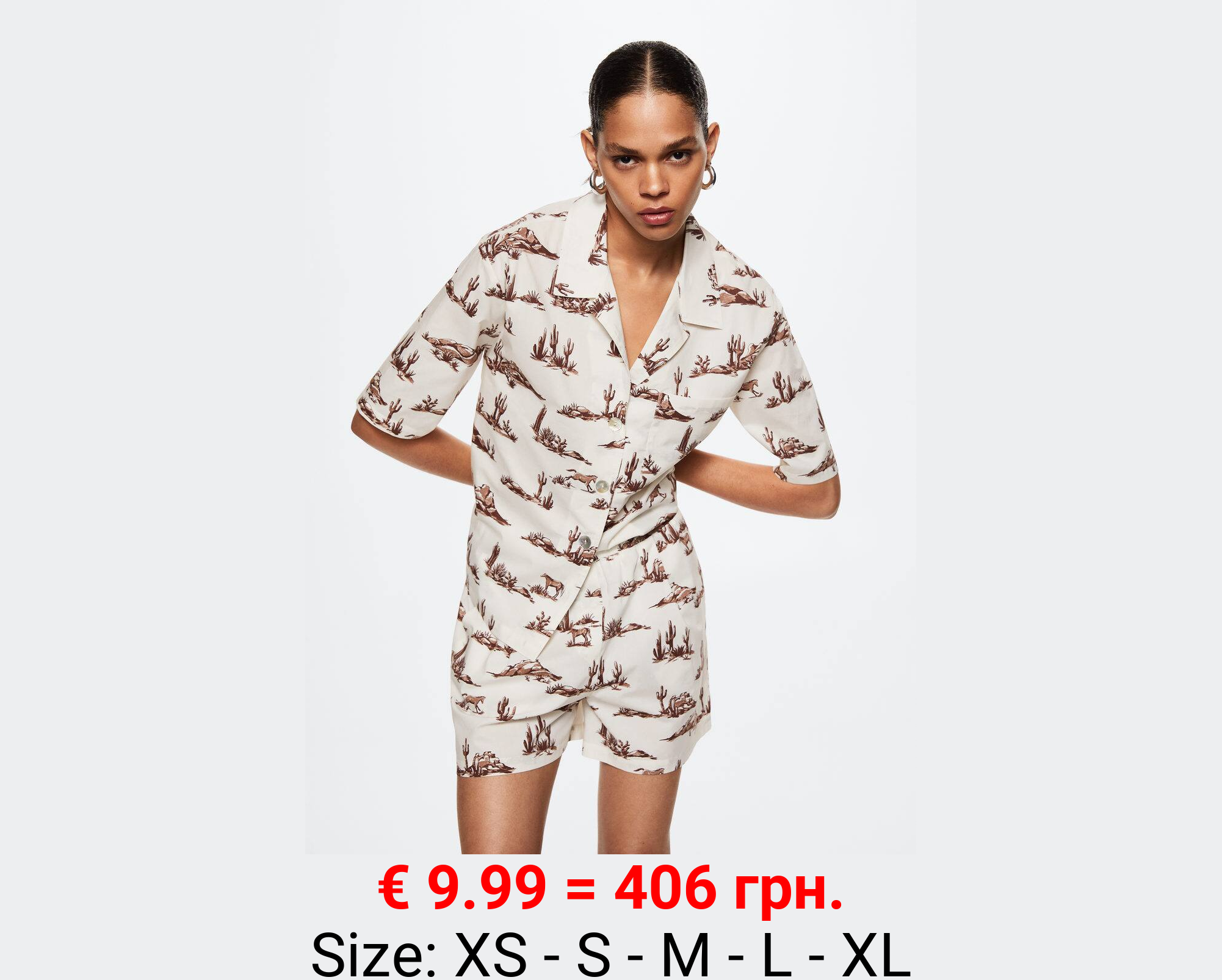 Camisa estampada algodón