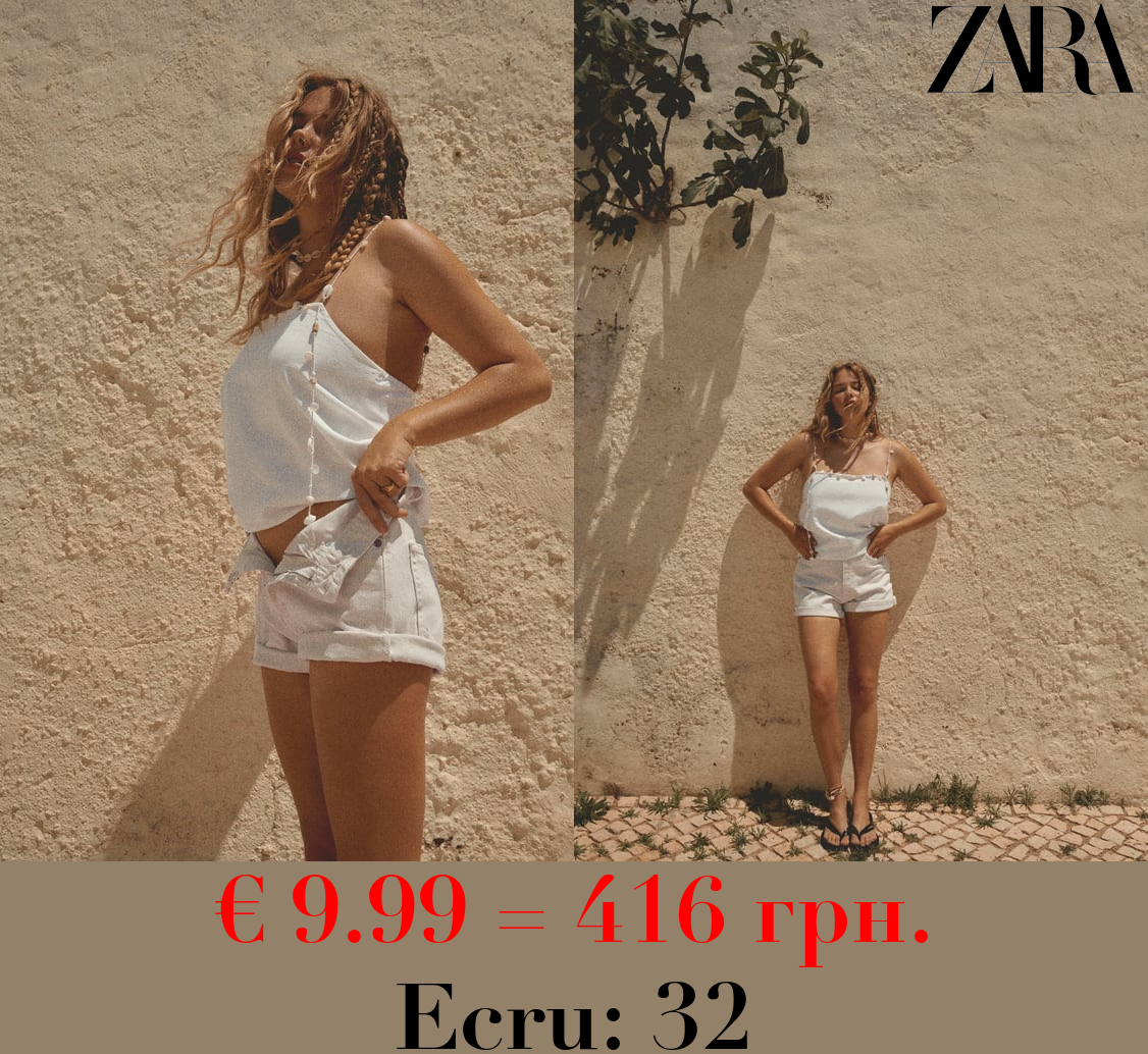 TRF HIGH-RISE MOM FIT DENIM BERMUDA SHORTS