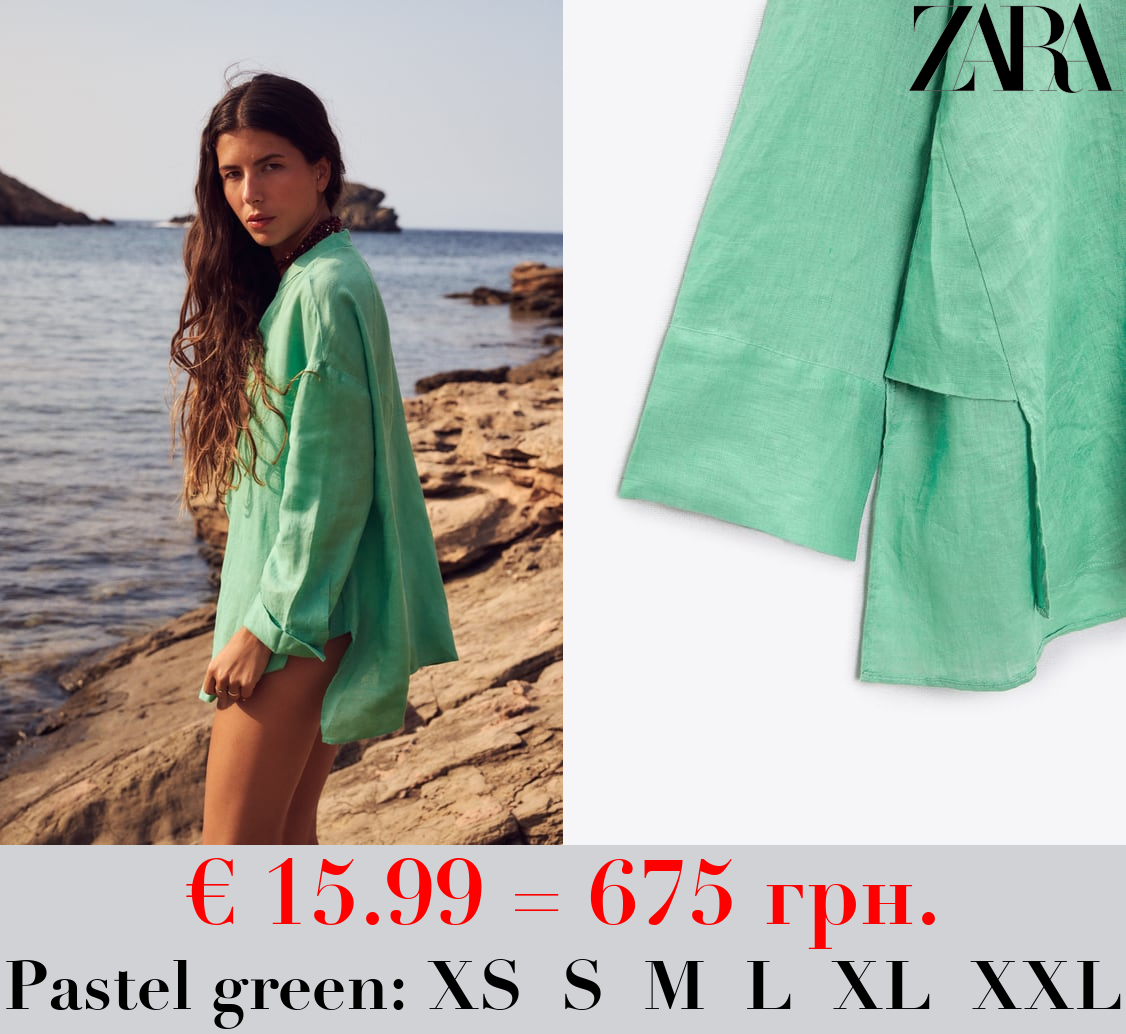 ASYMMETRIC LINEN SHIRT