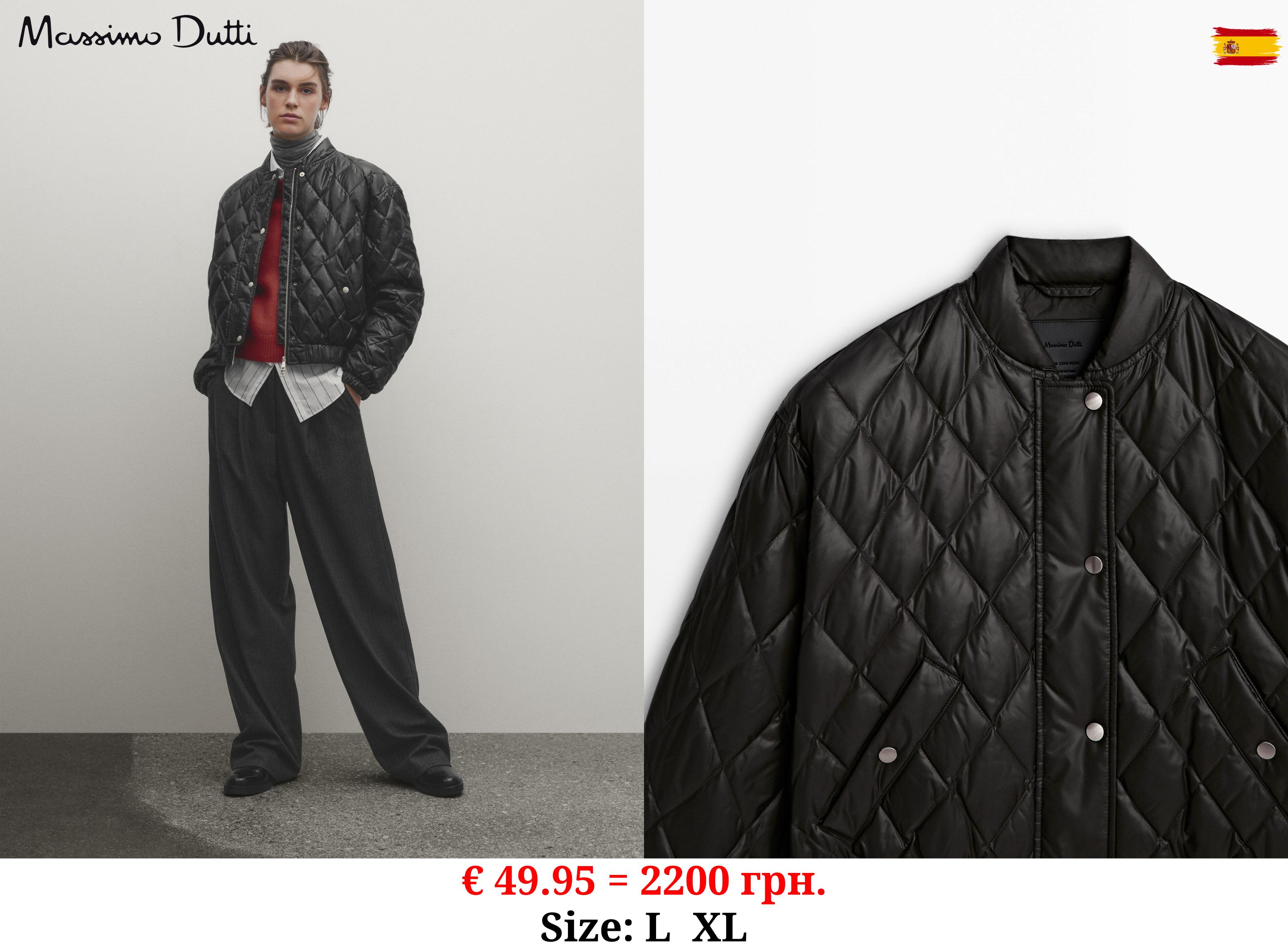 Down and feather padding diamond-design bomber jacket BLACK