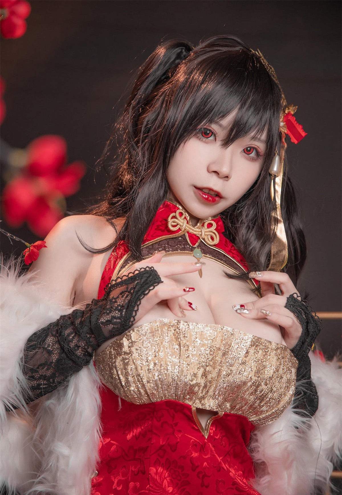 Cosplay 自闭颜球球 无颜小天使wy 碧蓝航线 大凤红旗袍 24