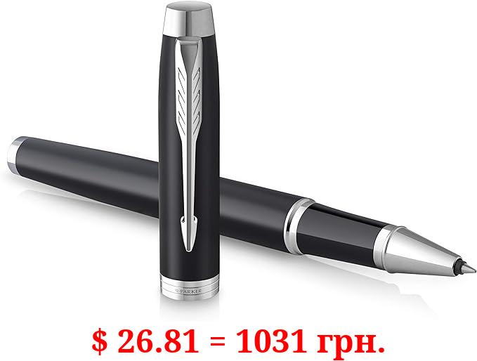 Parker IM Rollerball Pen | Matte Black with Chrome Trim | Fine Point with Black Ink Refill | Gift Box