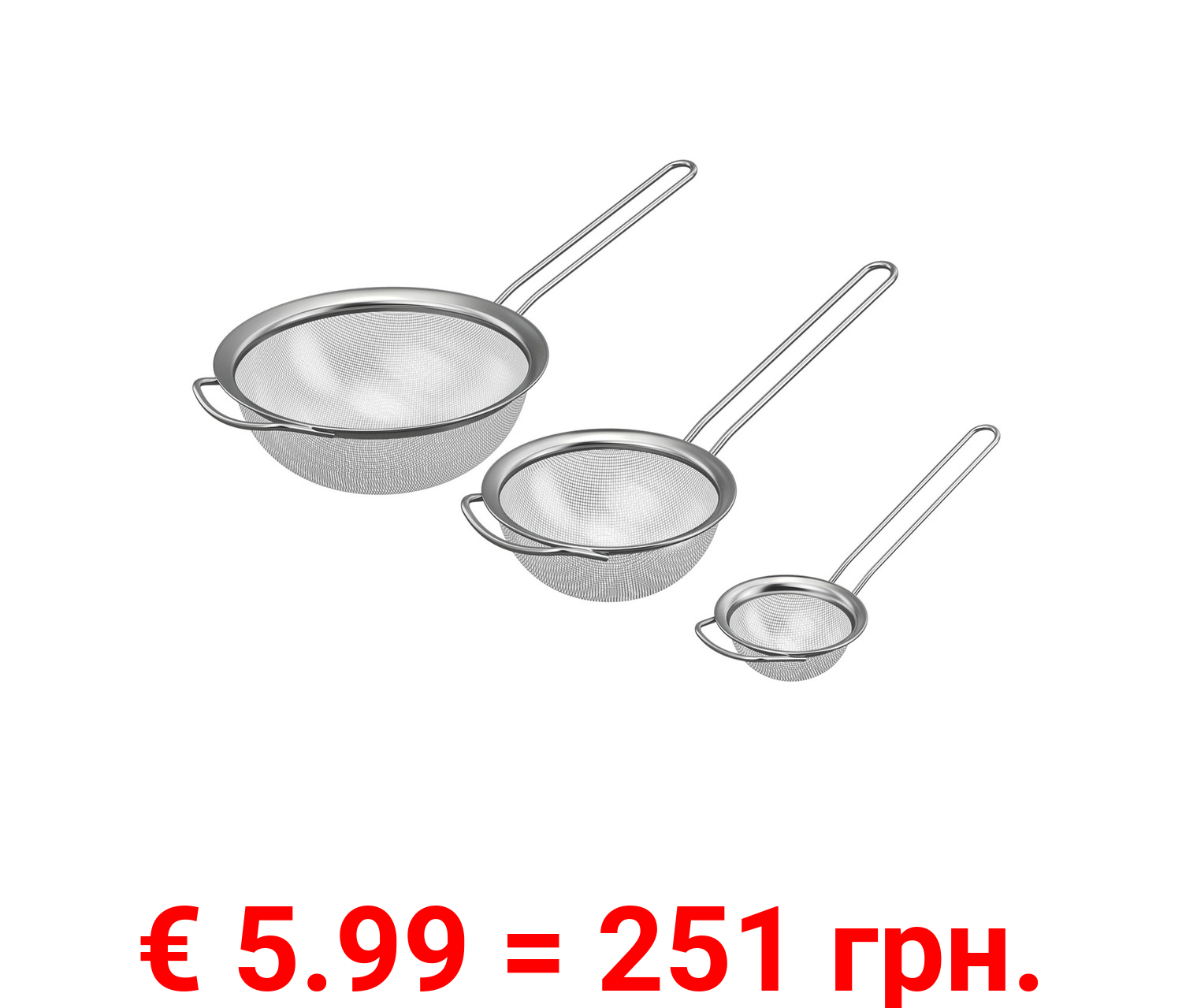 ERNESTO® Küchensieb-Set, 3 Stück, aus Edelstahl