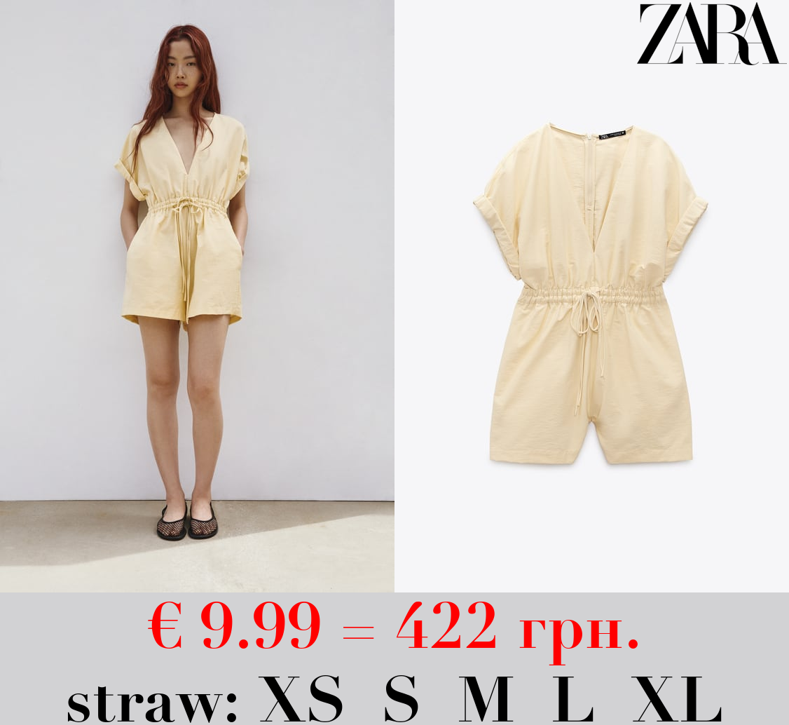 SHORT JUMPSUIT WITH TIED BOW