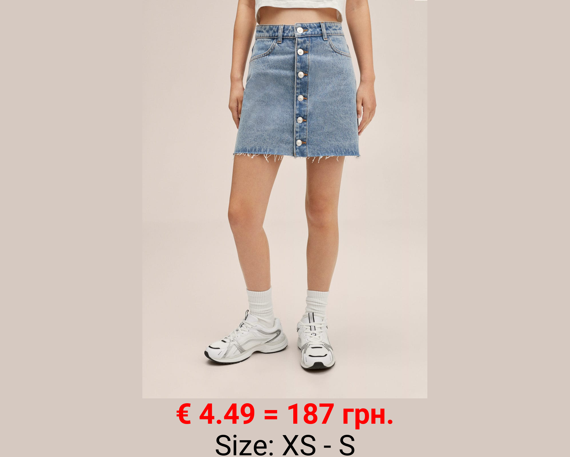 Falda denim botones