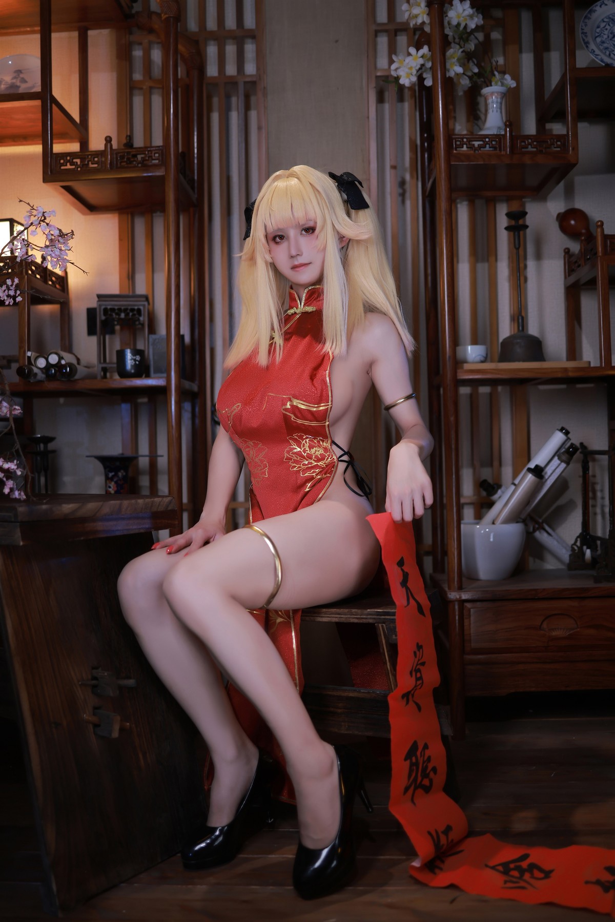 Cosplay 桜满三时 萌姬联合 旗袍 17