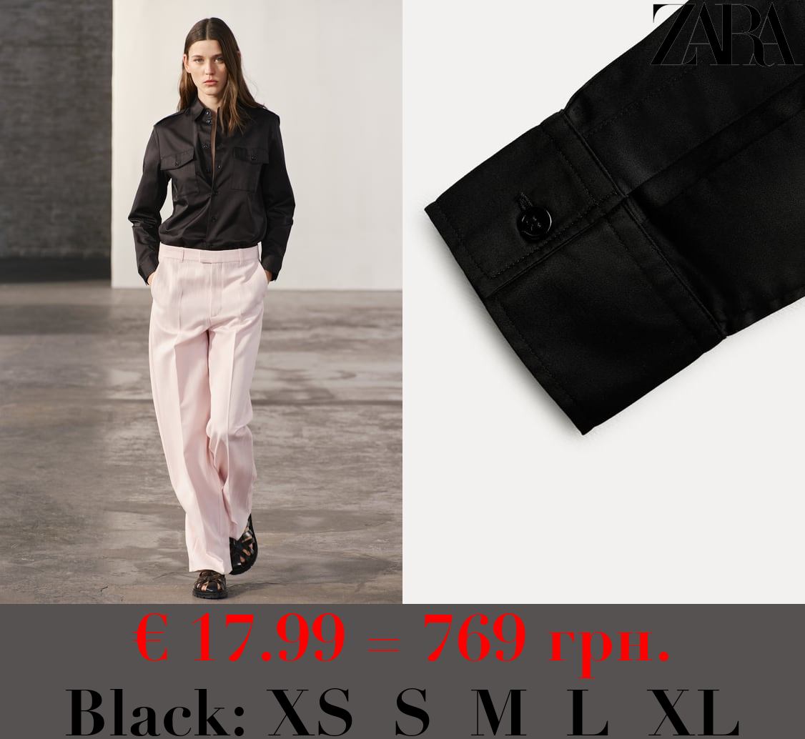 ZW COLLECTION POPLIN SHIRT WITH POCKETS