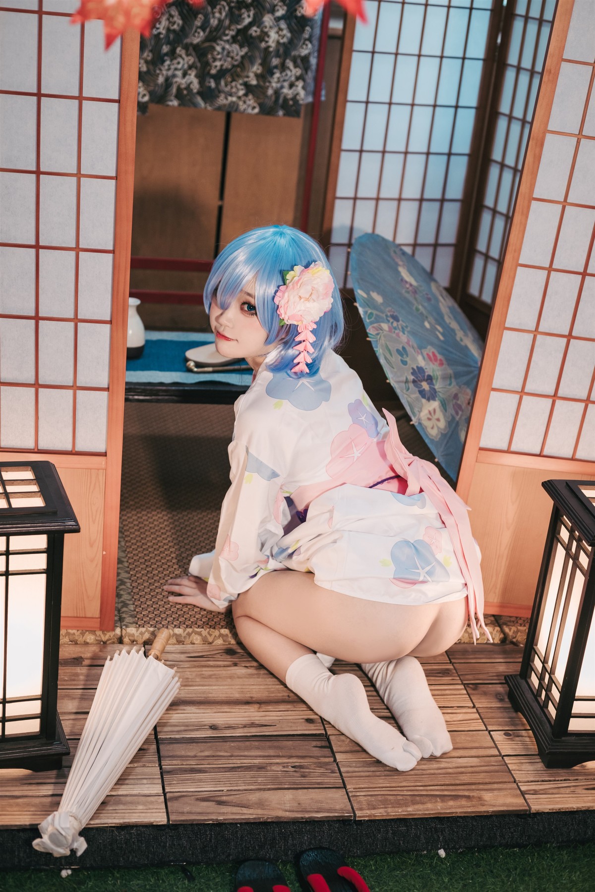 Cosplay 神沢永莉 蕾姆和风 24