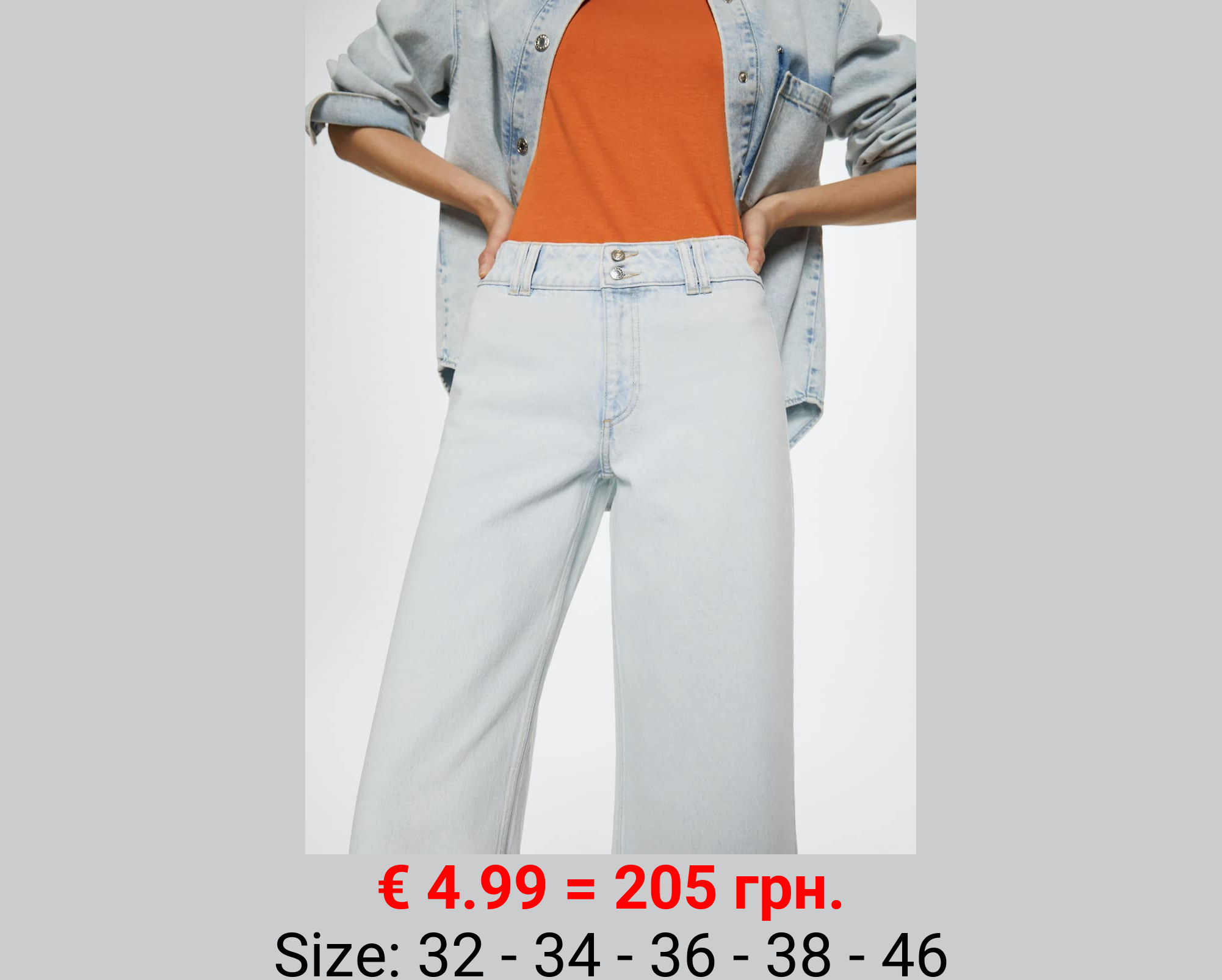 Jeans tiro medio wideleg