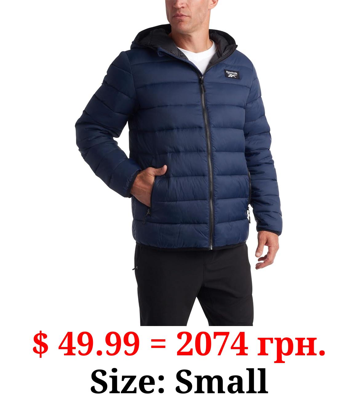 Reebok Men's Jacket – Lightweight Hooded Quilted Puffer Coat – Warm Insulated Winter Jacket for Men (S-4X)