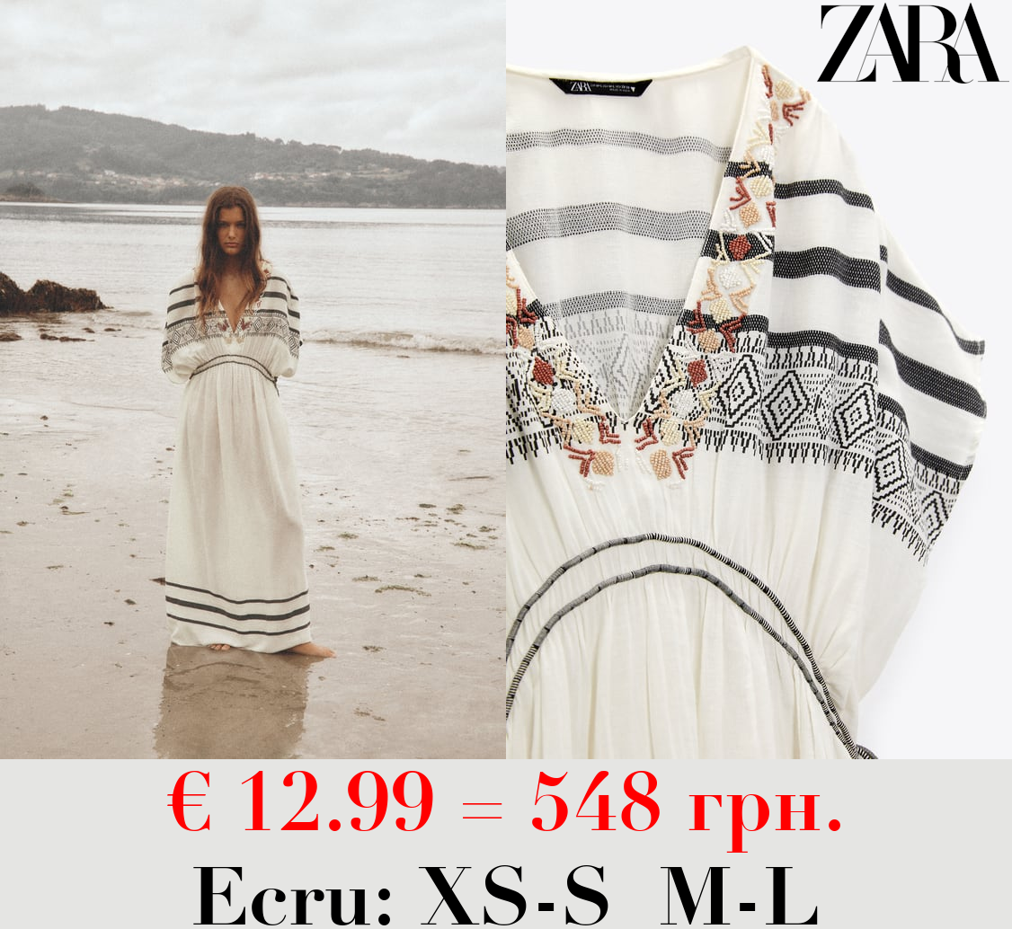 KAFTAN DRESS WITH BEADS