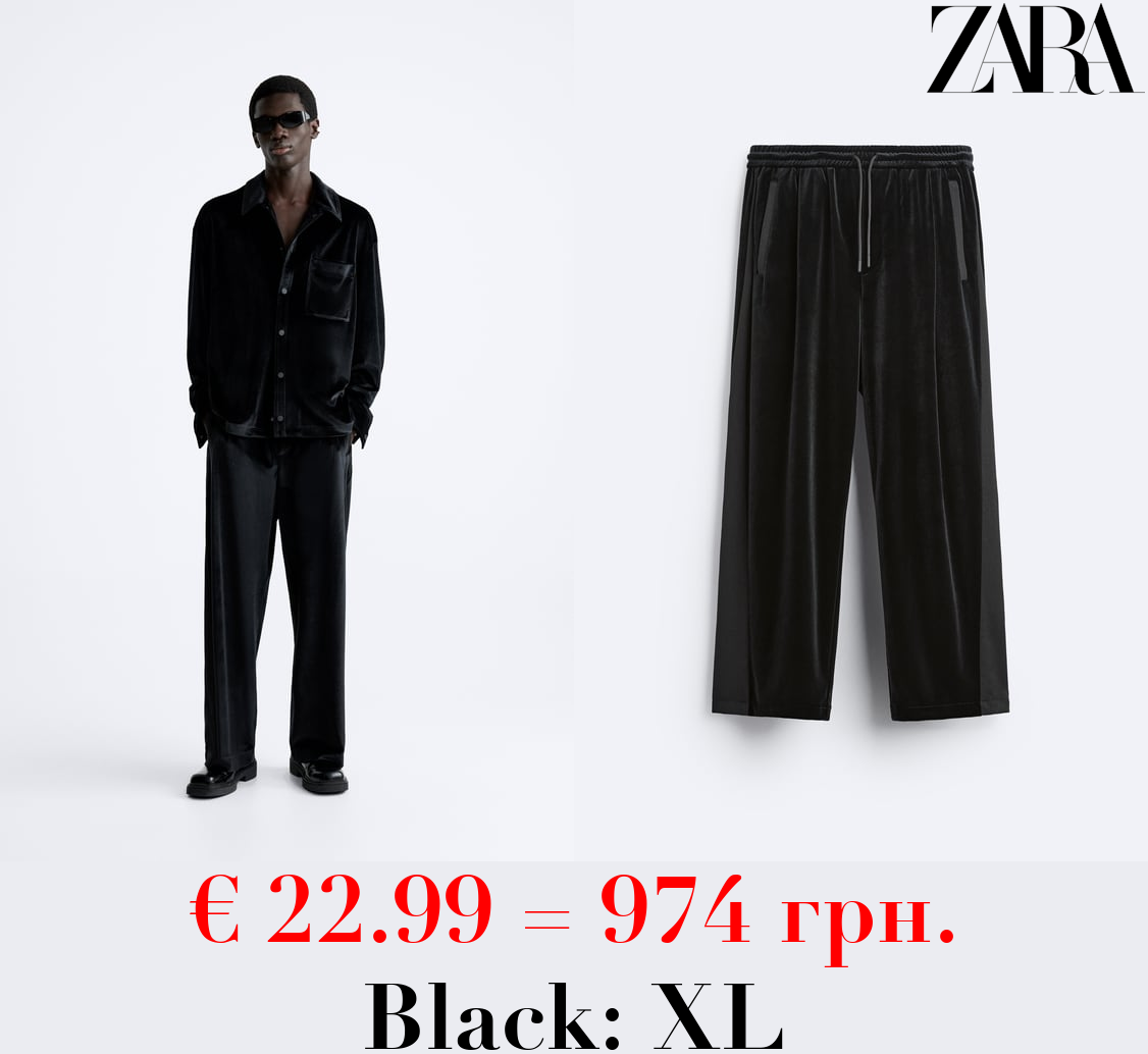 VELVET TROUSERS WITH BANDS