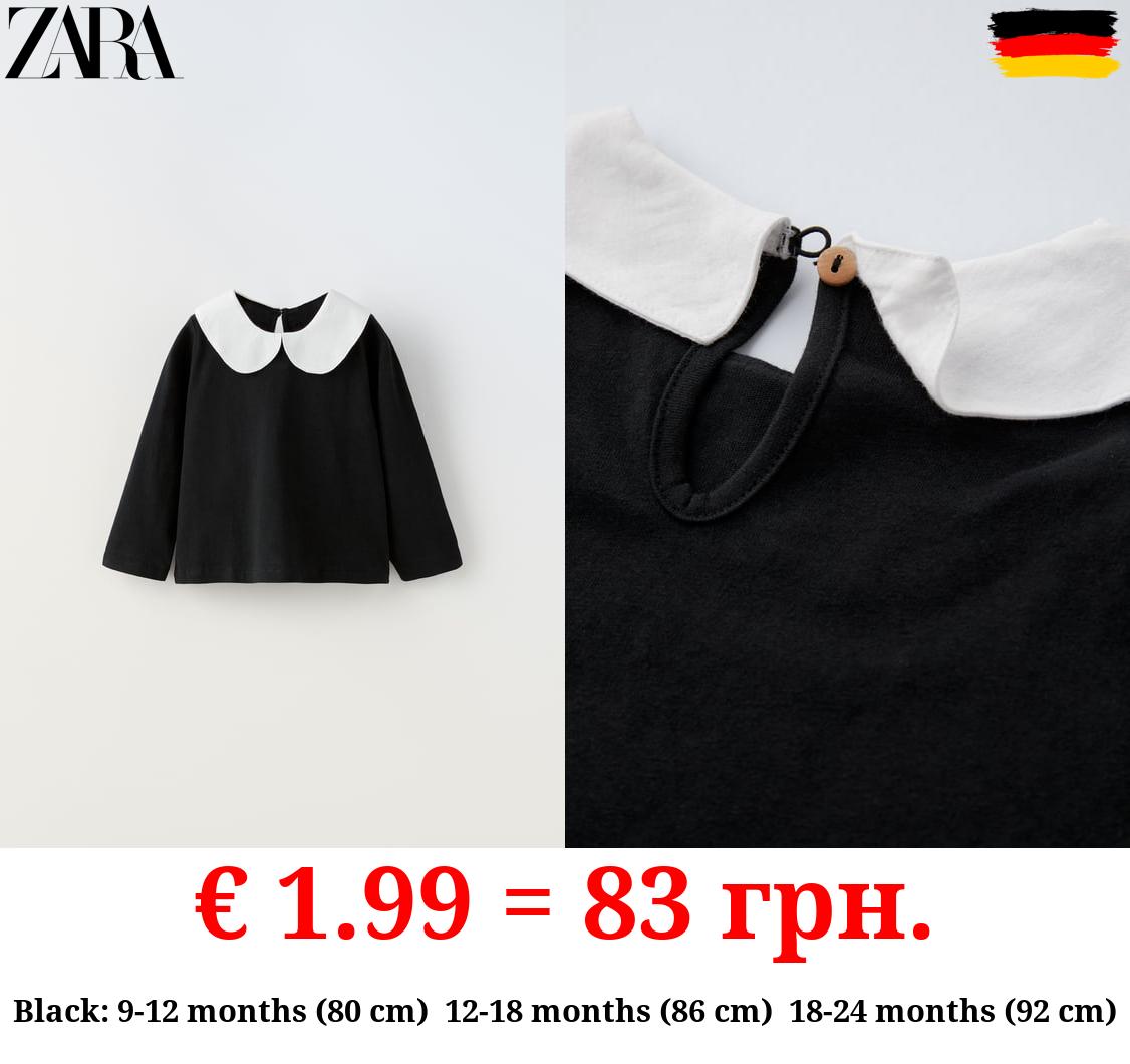 T-SHIRT WITH PETER PAN COLLAR