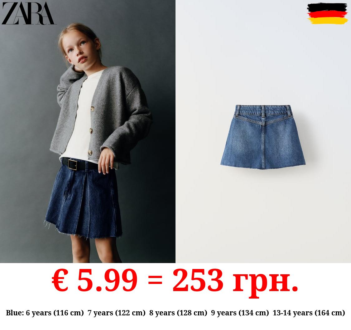 DENIM BOX PLEAT SKORT