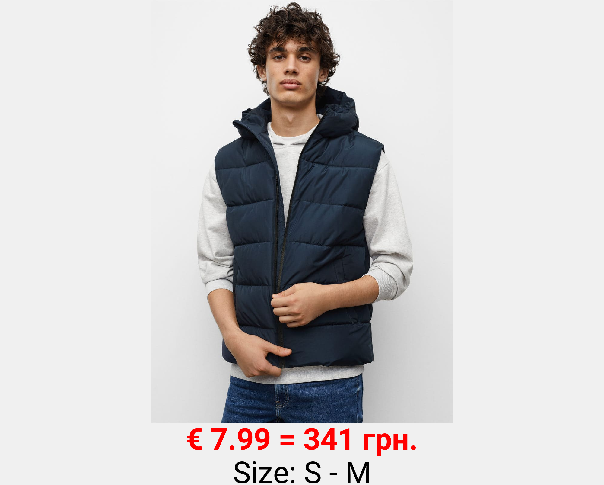 Chaleco capucha plumas