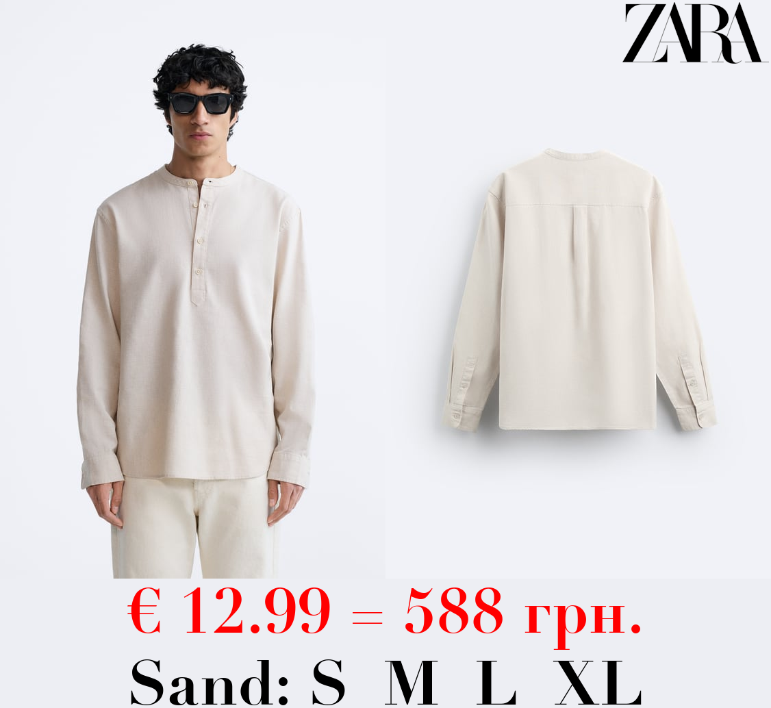 STAND-UP COLLAR SHIRT