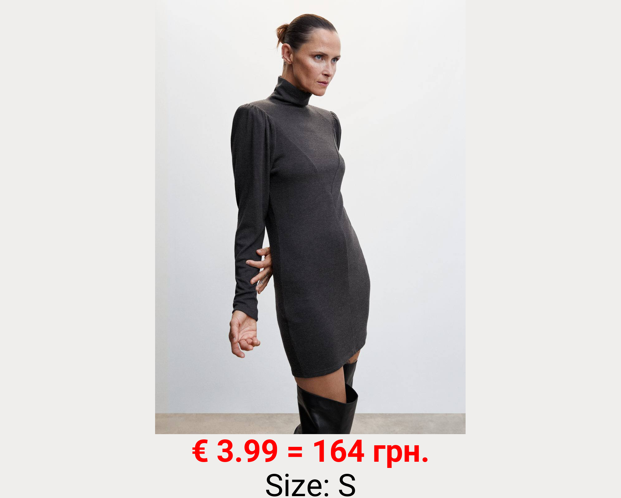 Vestido punto cuello vuelto