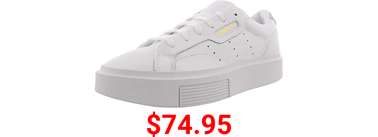 adidas Originals womens Sleek Super Sneaker, White/Crystal White/Black, 9 US