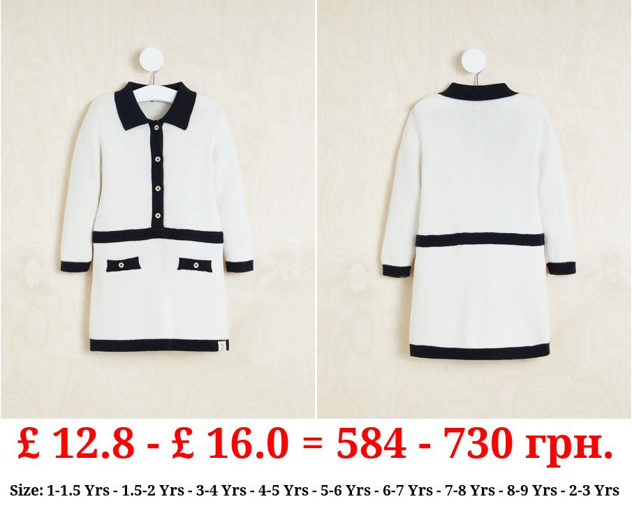 Billie Faiers White Knitted Button Up Dress