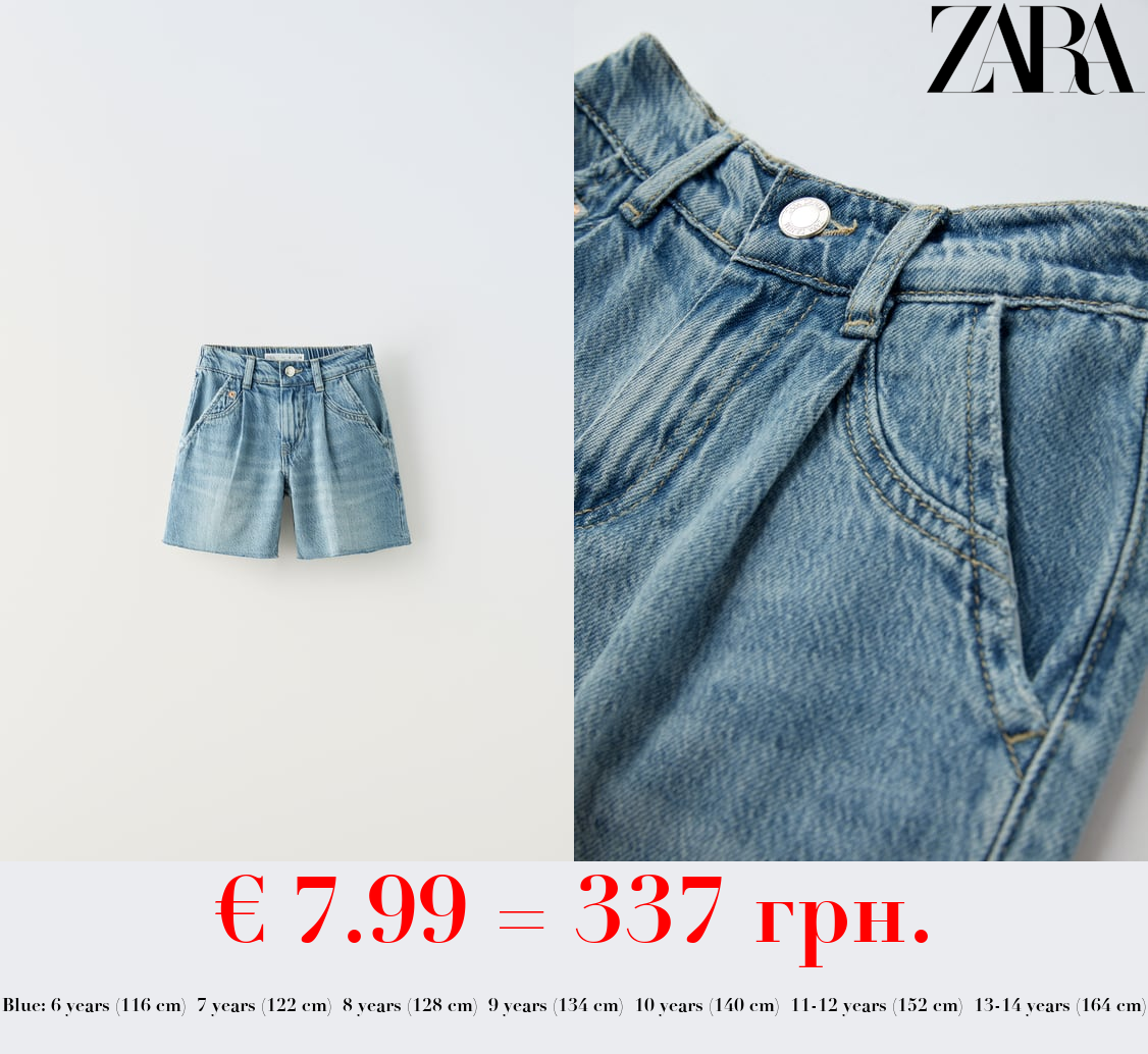 DENIM BERMUDA SHORTS WITH DARTS