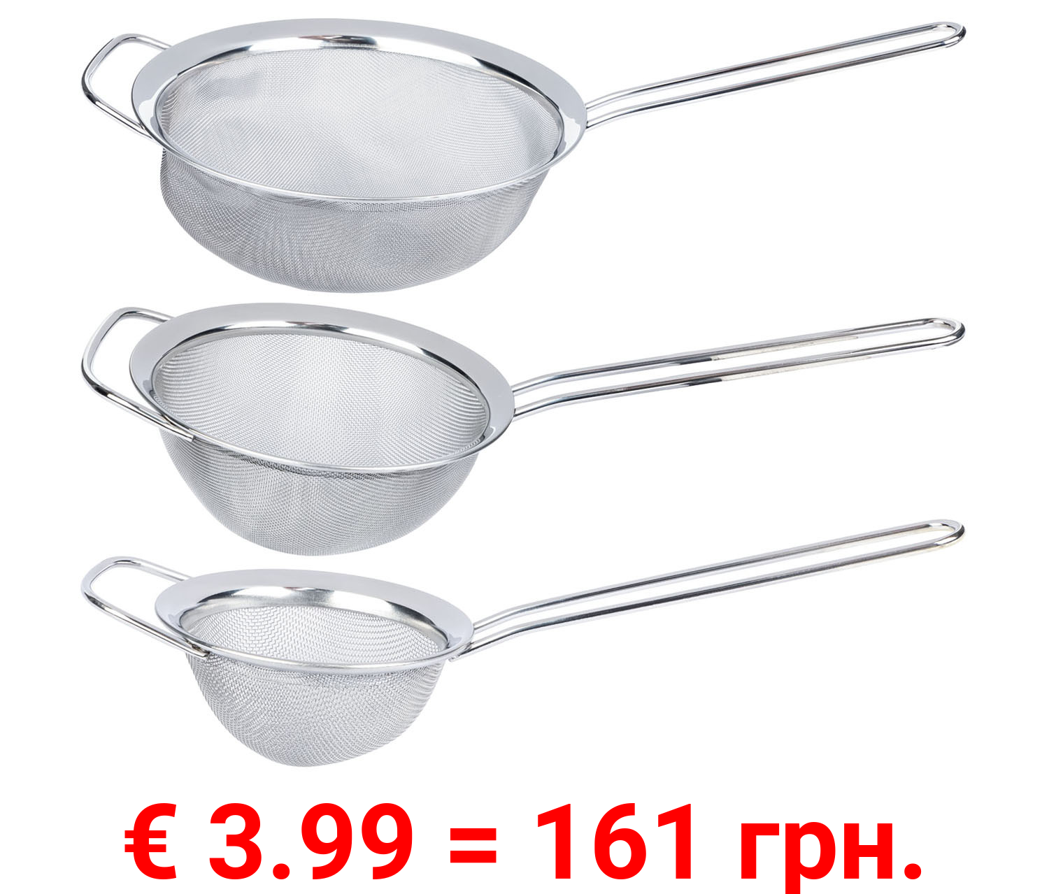 ERNESTO® Edelstahl-Küchensieb-Set, 3-teilig