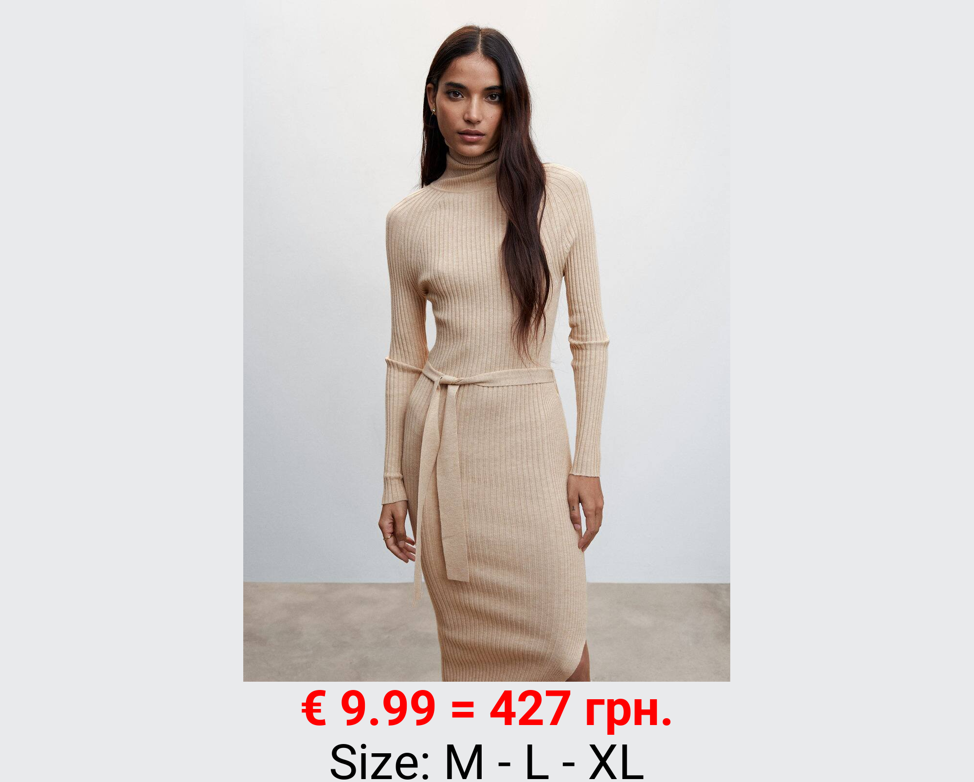 Vestido canalé nudo