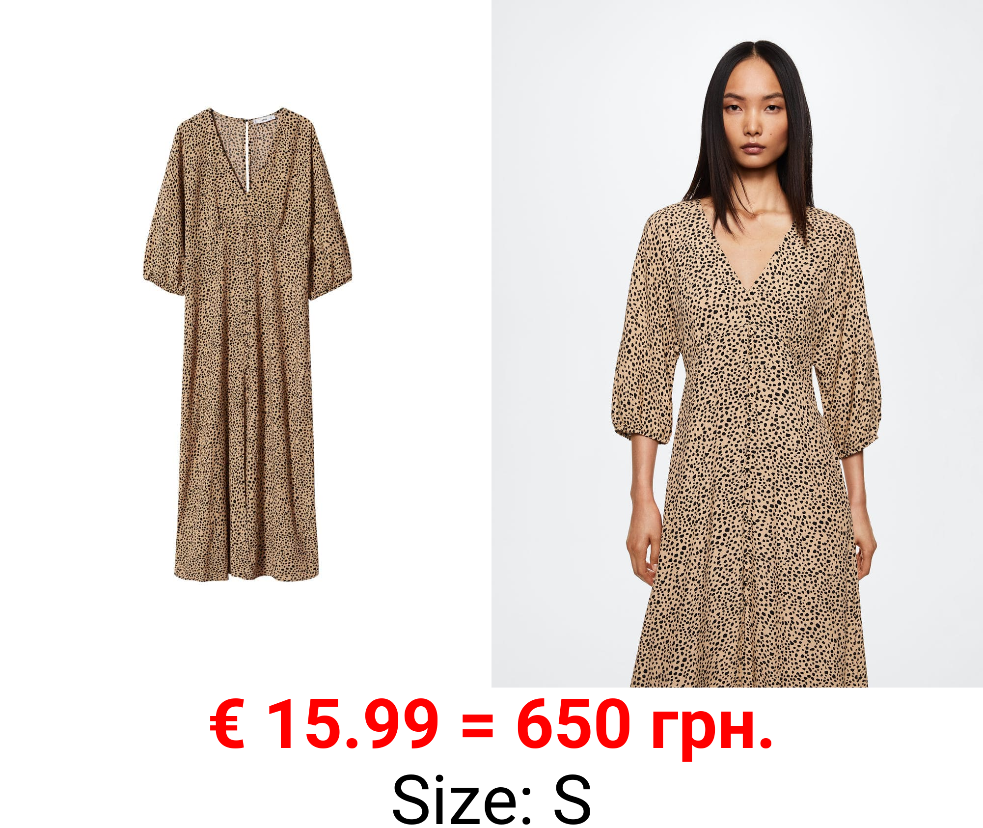 vestido midi botones