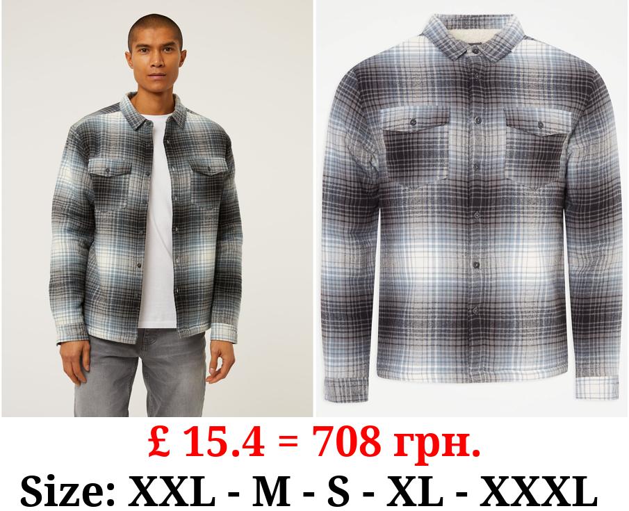 Blue Checked Fleece Lined Shacket