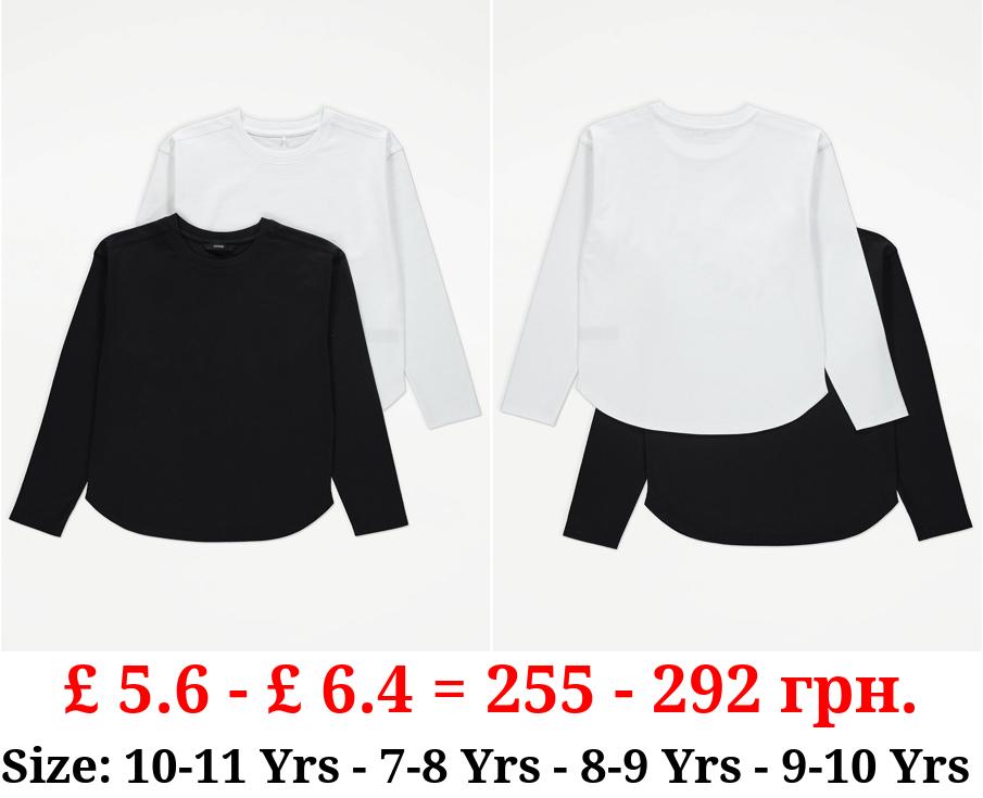 Boxy Fit Long Sleeve Tops 2 Pack