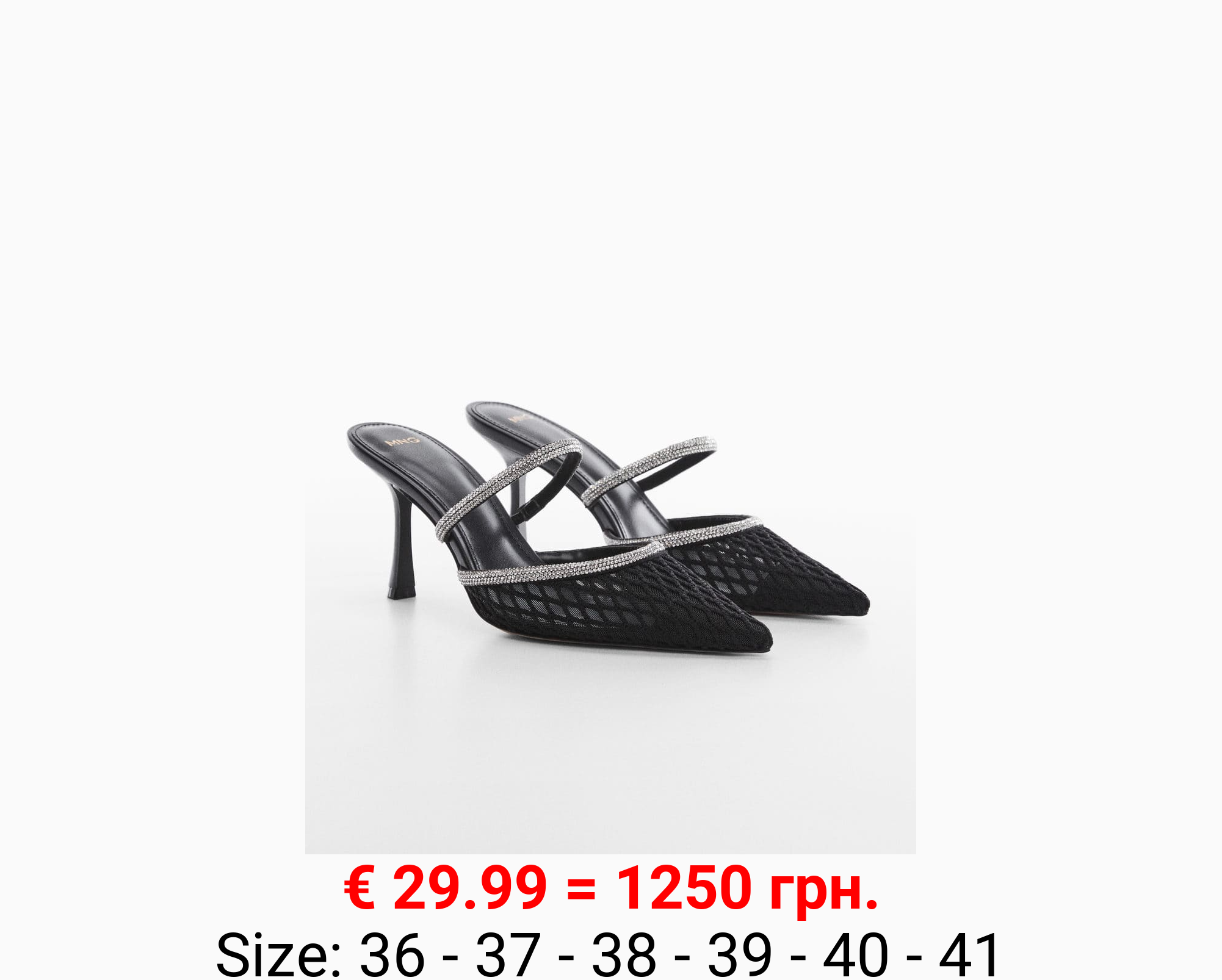 Zapato tacón destalonado strass