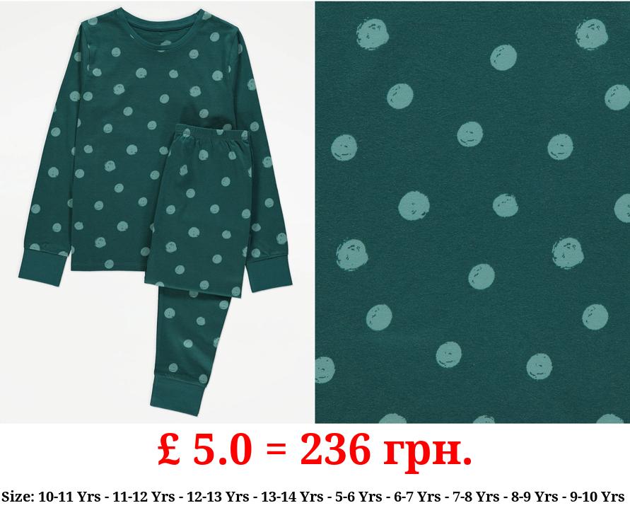 Green Spot Long Sleeve Pyjamas Gift Set
