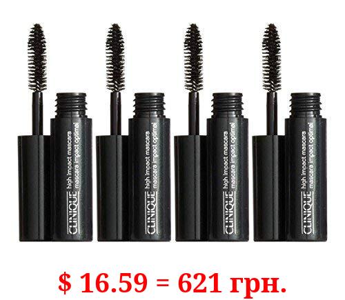 Lot Of 4X Clinique High Impact Mascara 01 black 0.14oz each totol 0.56oz