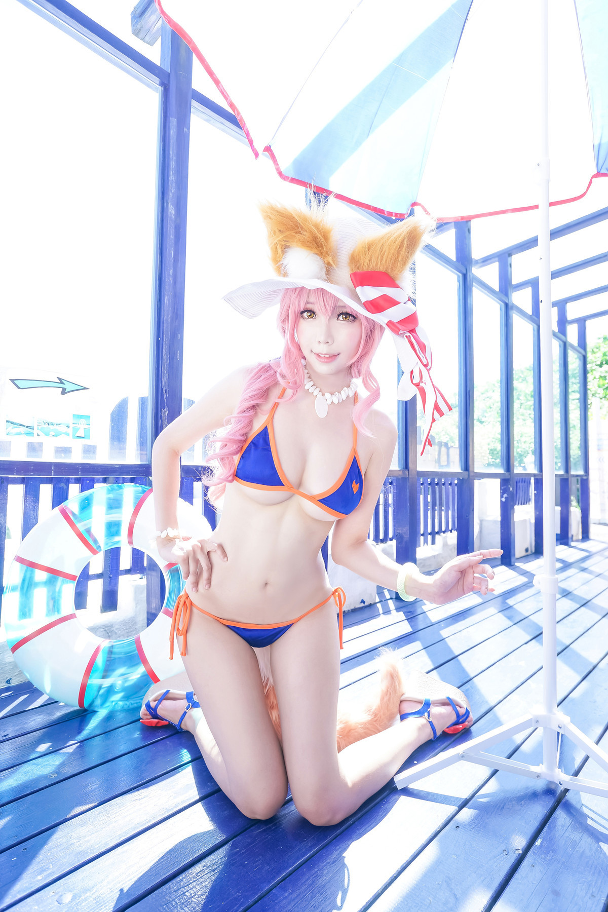 Cosplay ElyEE子 玉藻前泳装 10