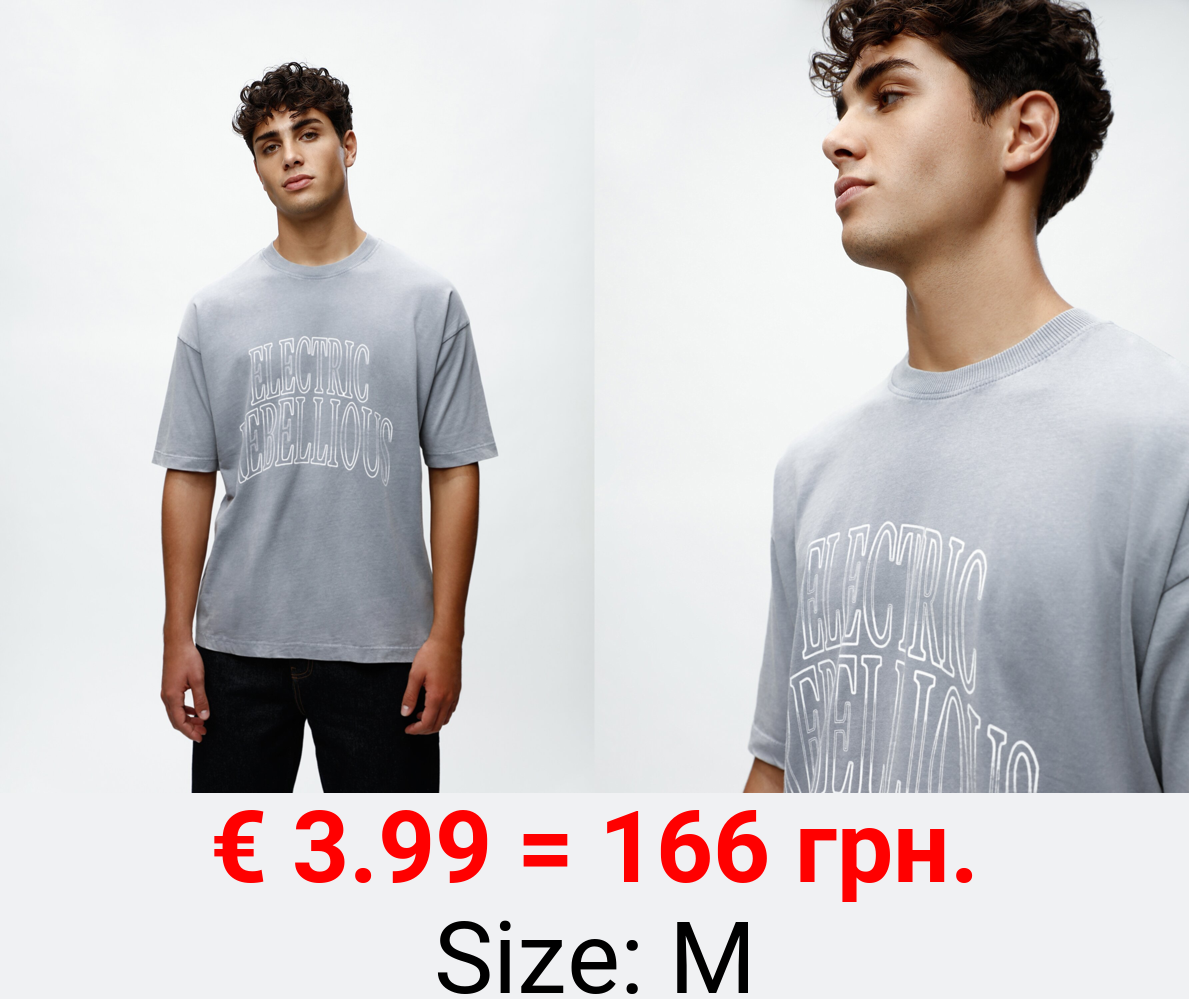Faded effect printed T-shirt