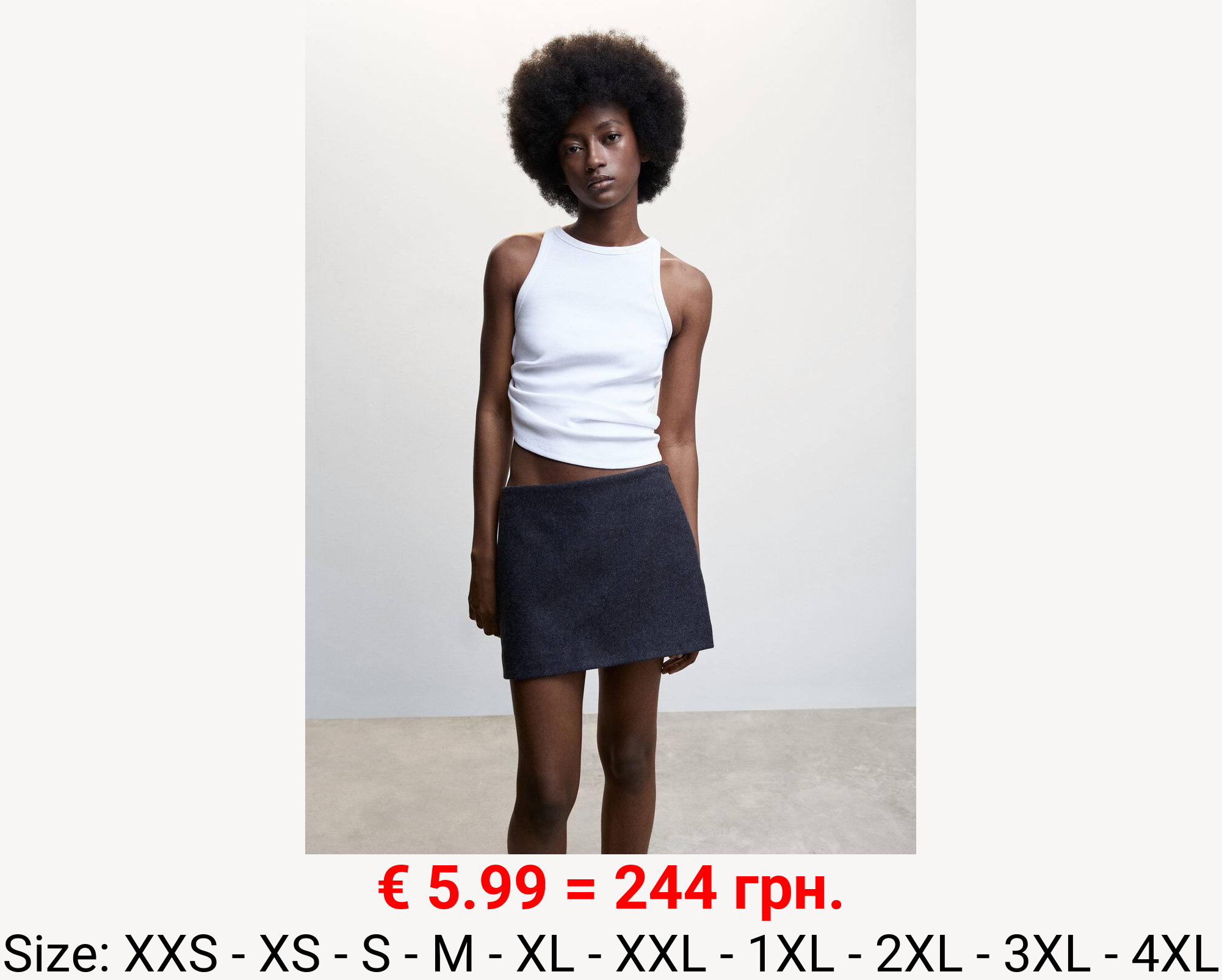 Top canalé algodón