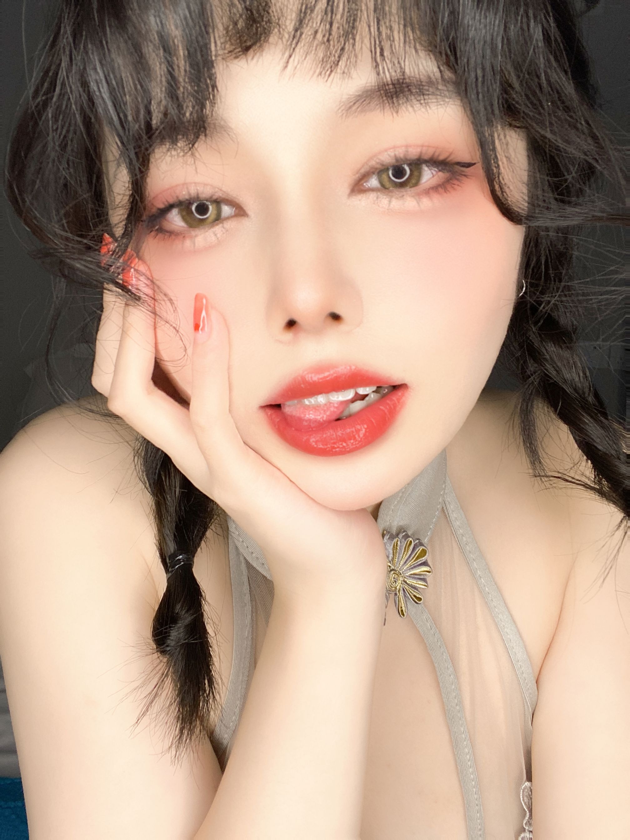 七月喵子 透明 灰撕袜 [45P-448MB] 15