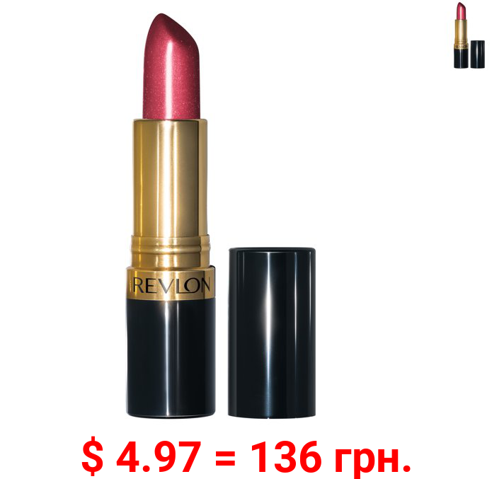Revlon Super Lustrous Moisturizing Lipstick with Vitamin E, Pearl Finish in Berry, 520 Wine With Everything, 0.15 oz