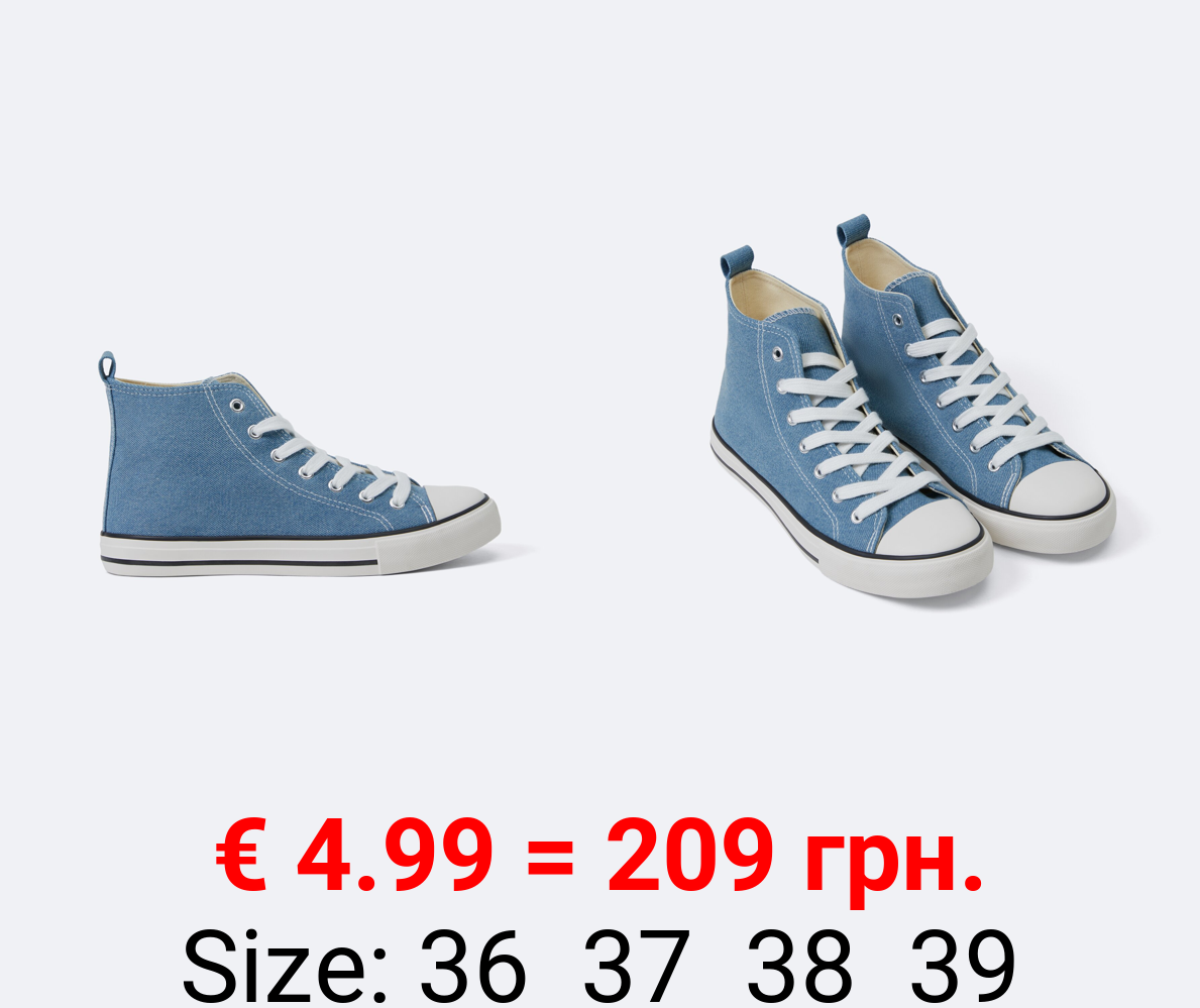 DENIM HIGH-TOP SNEAKERS