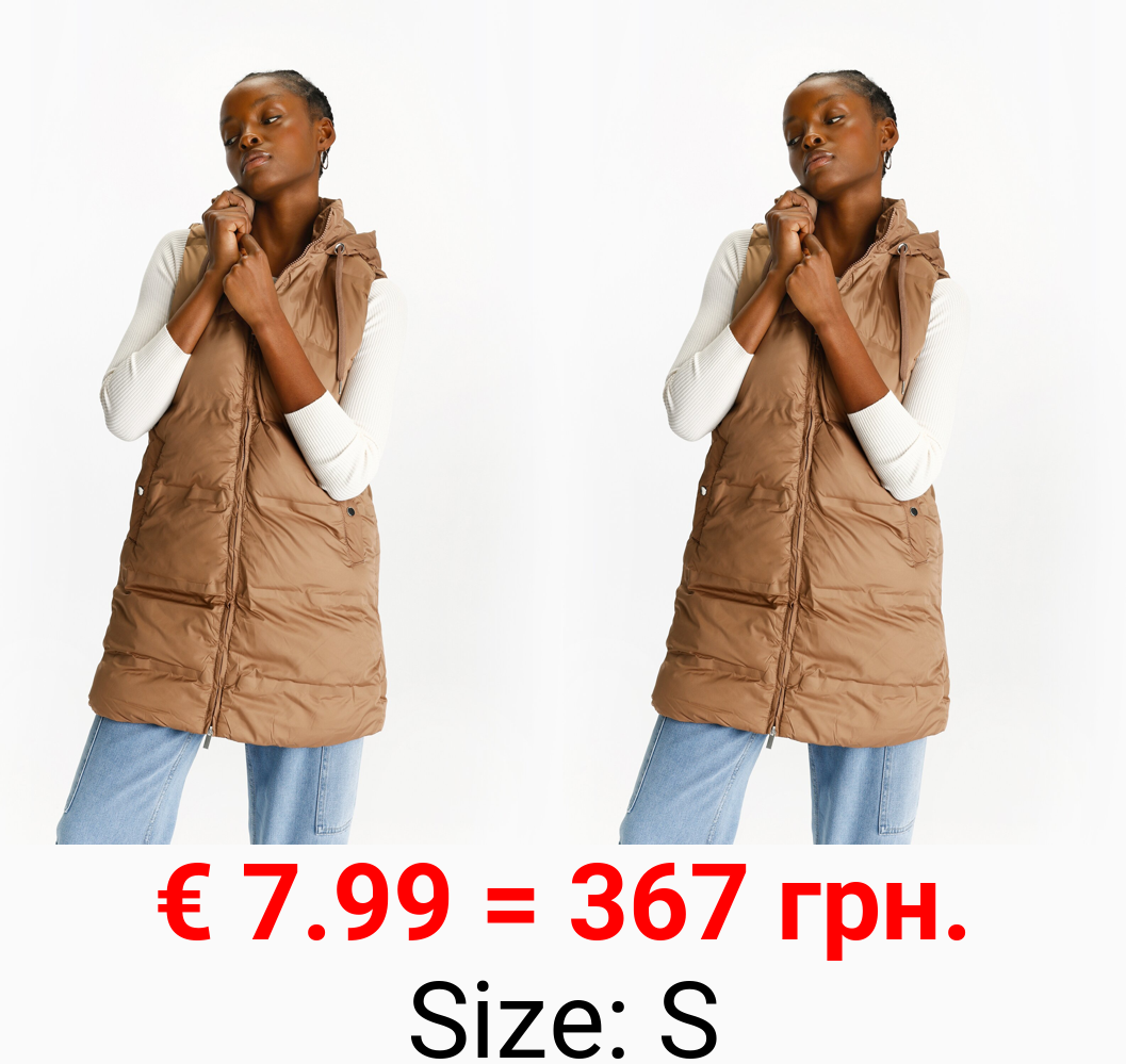 Long puffer gilet