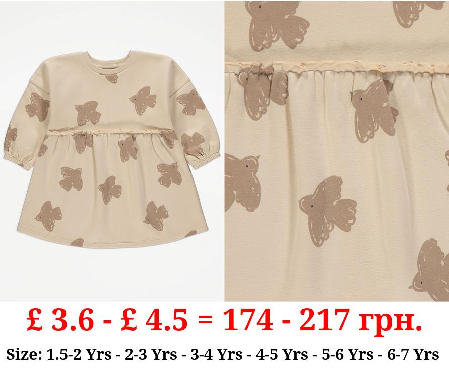 Neutral Bird Sweater Dress