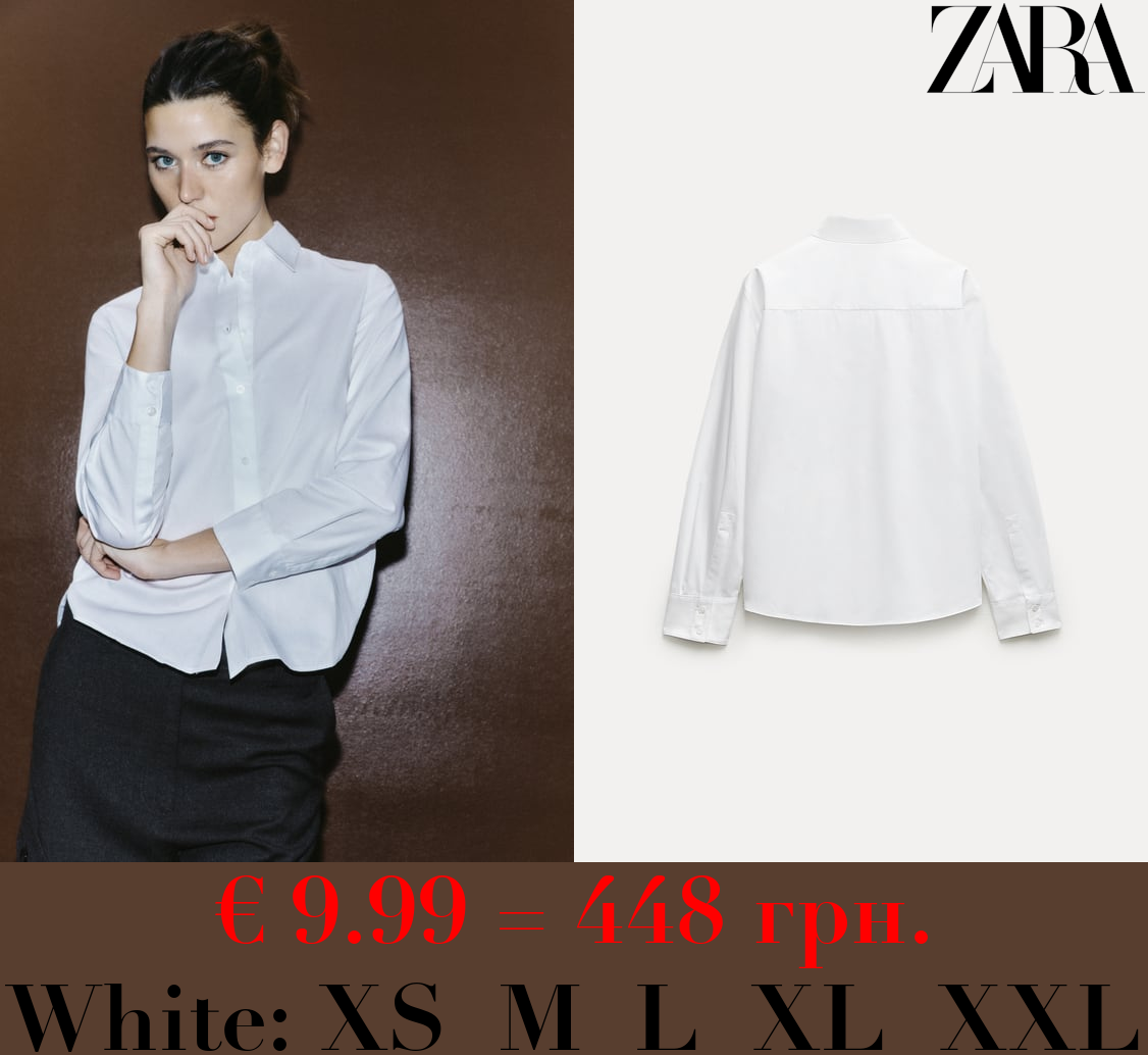 ZW COLLECTION POPLIN STRAIGHT-FIT SHIRT